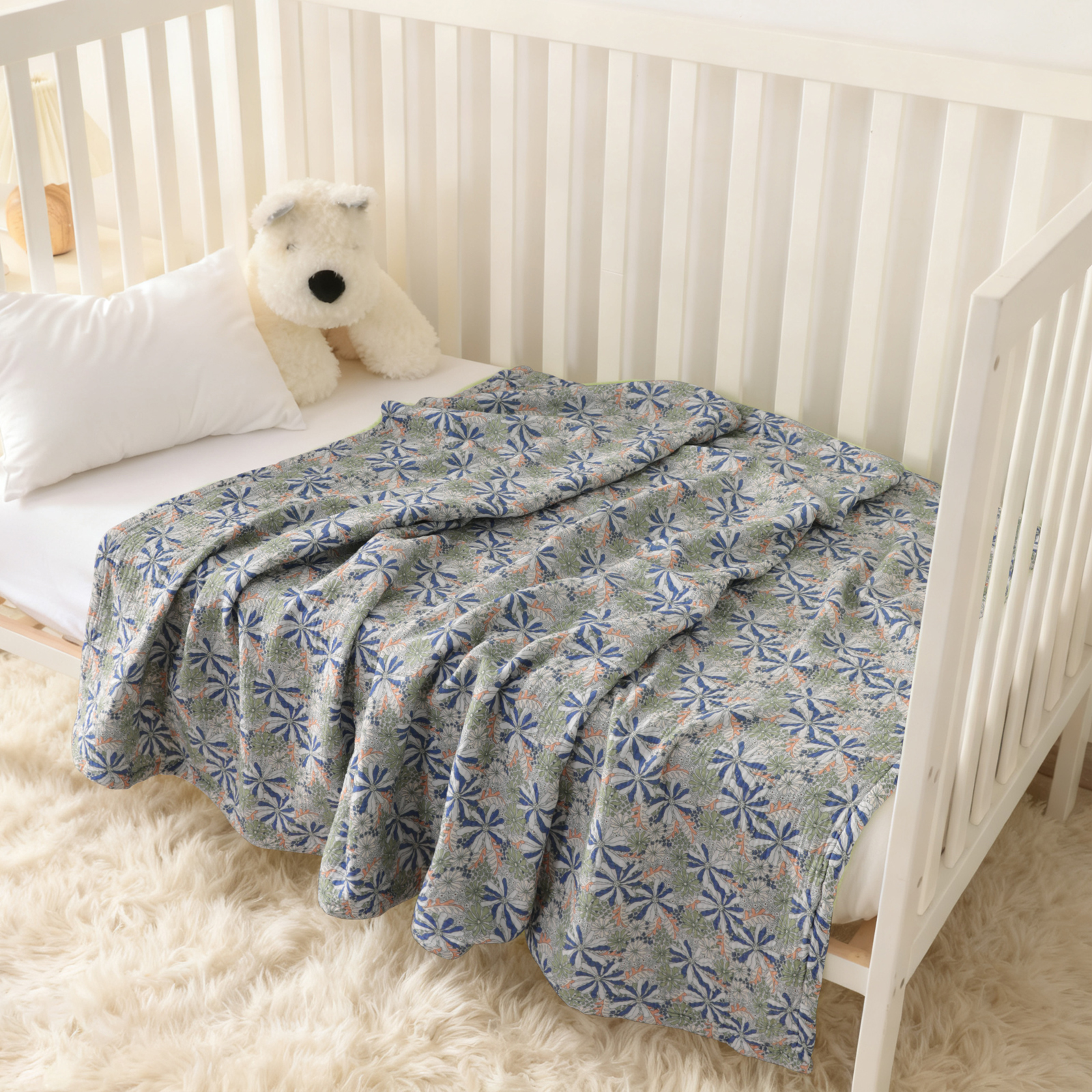 Pure Cotton four-layer gauze baby blanket, soft and breathable, nap blanket, suitable for newborns and infants, all seasons