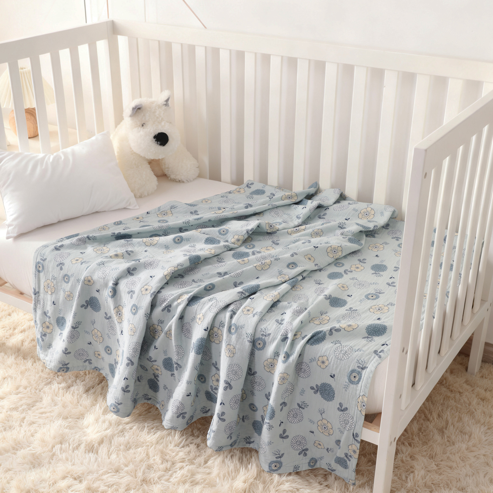 Pure Cotton four-layer gauze baby blanket, soft and breathable, nap blanket, suitable for newborns and infants, all seasons
