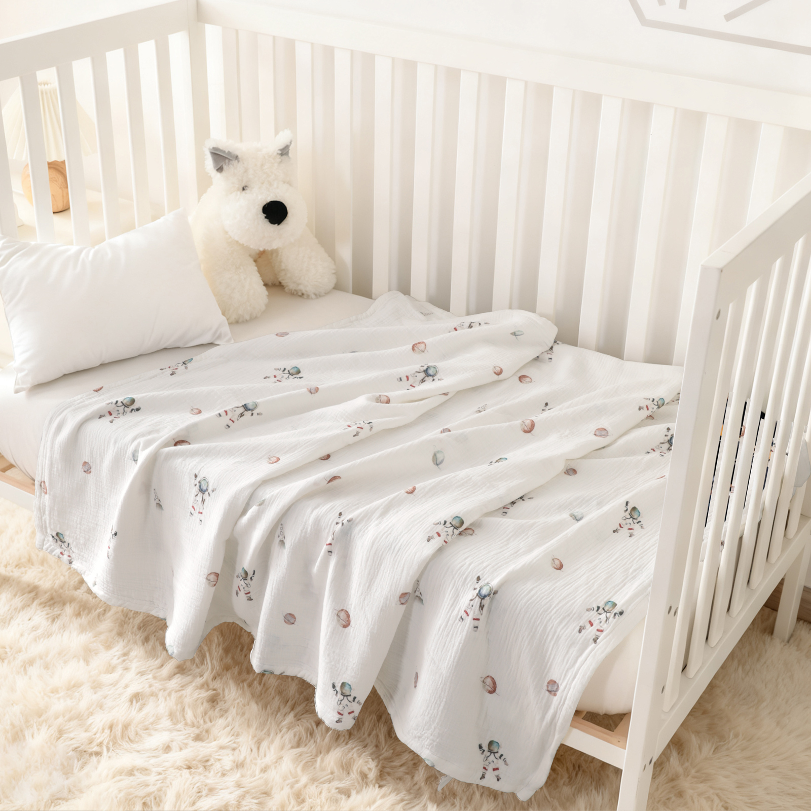 Pure Cotton four-layer gauze baby blanket, soft and breathable, nap blanket, suitable for newborns and infants, all seasons