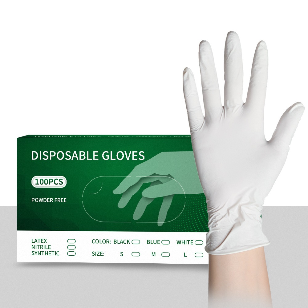 100 只丁腈手套，4.5 密耳重型无粉食品安全清洁一次性手套 