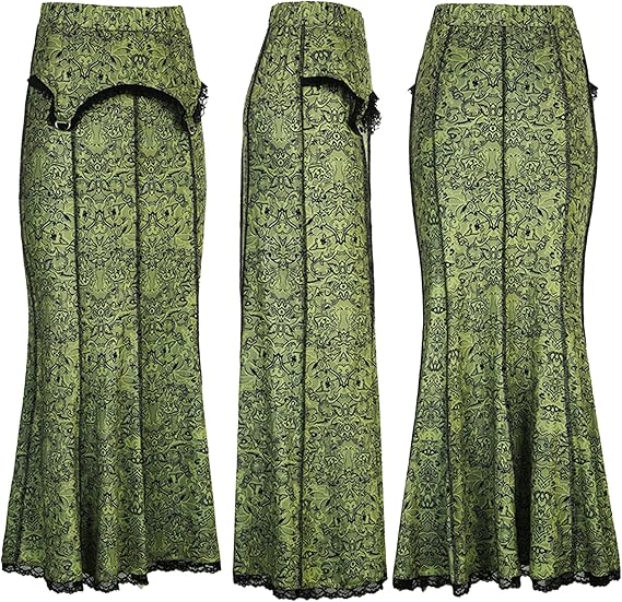 蕾丝裙极大的波西米亚复古美人鱼裙网眼蕾丝修剪鱼尾缎西方裙子