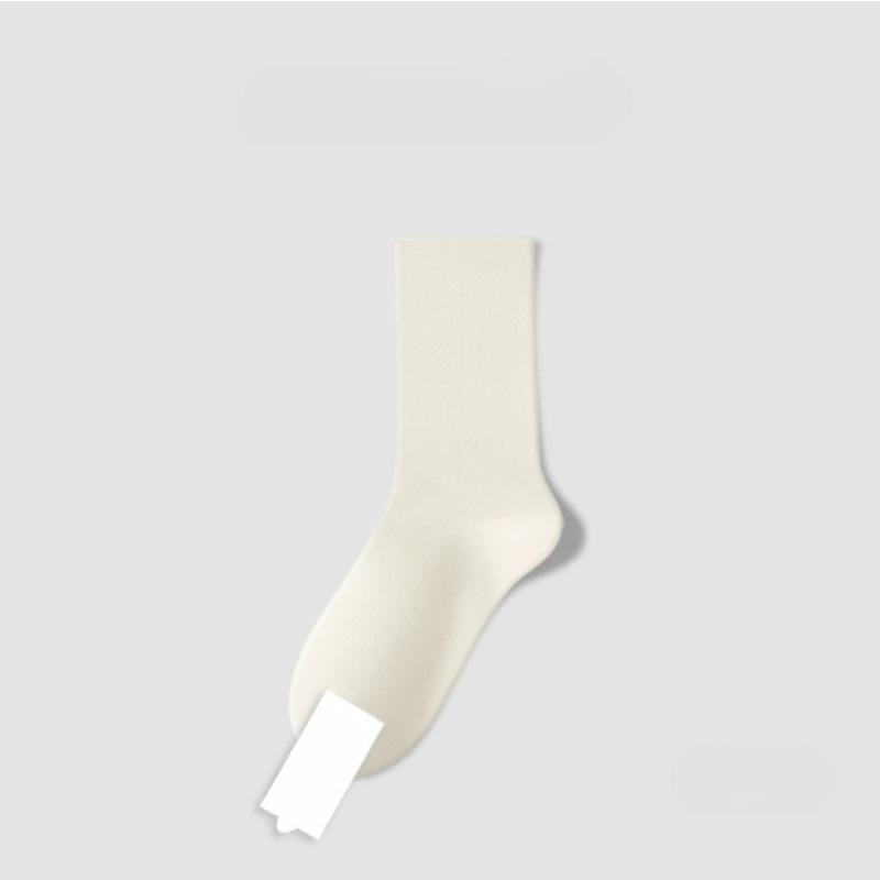 春夏女式纯棉防臭薄吸汗透气松棉中筒袜