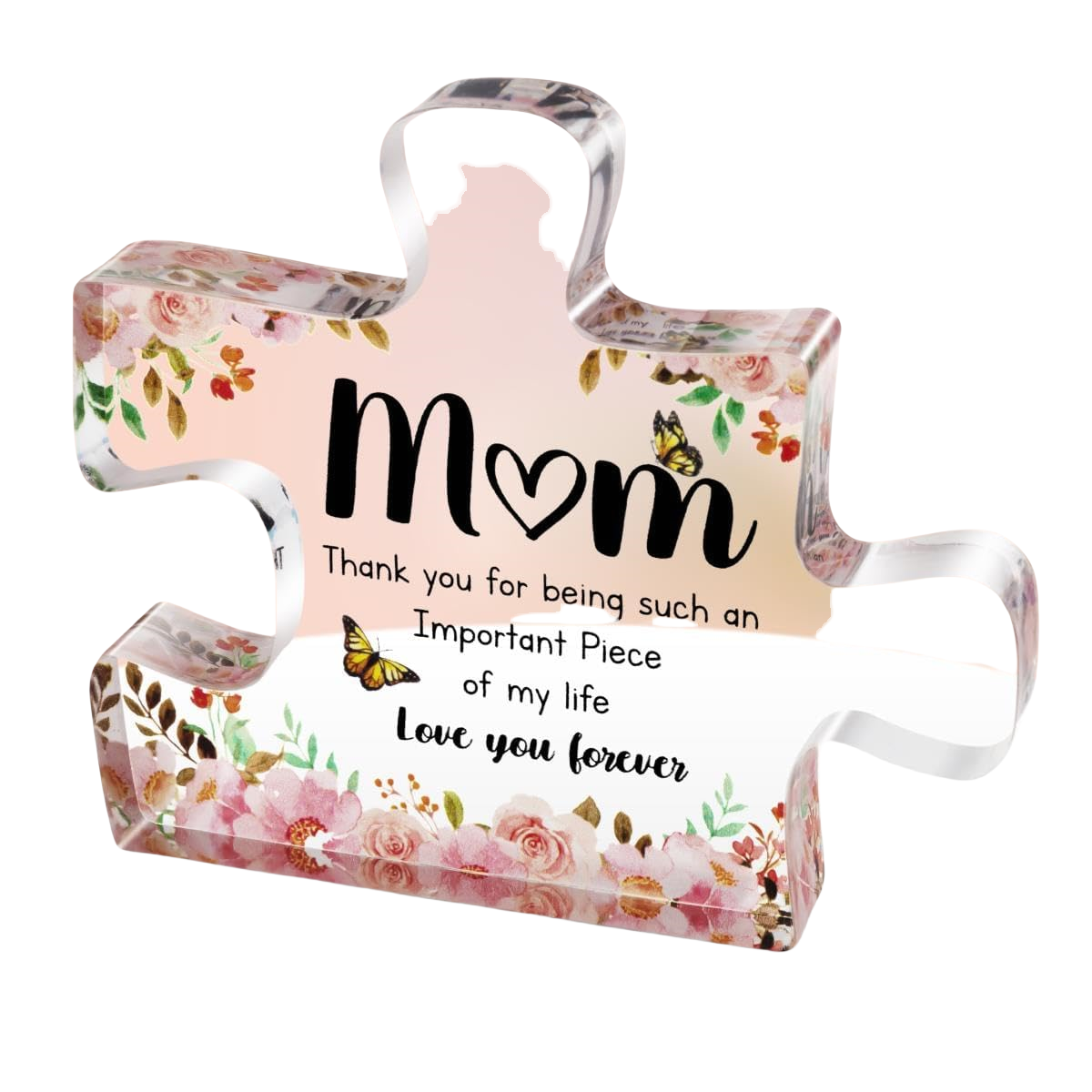 透明不规则曲线亚克力母亲节父亲节圣诞节节日祝福摆件