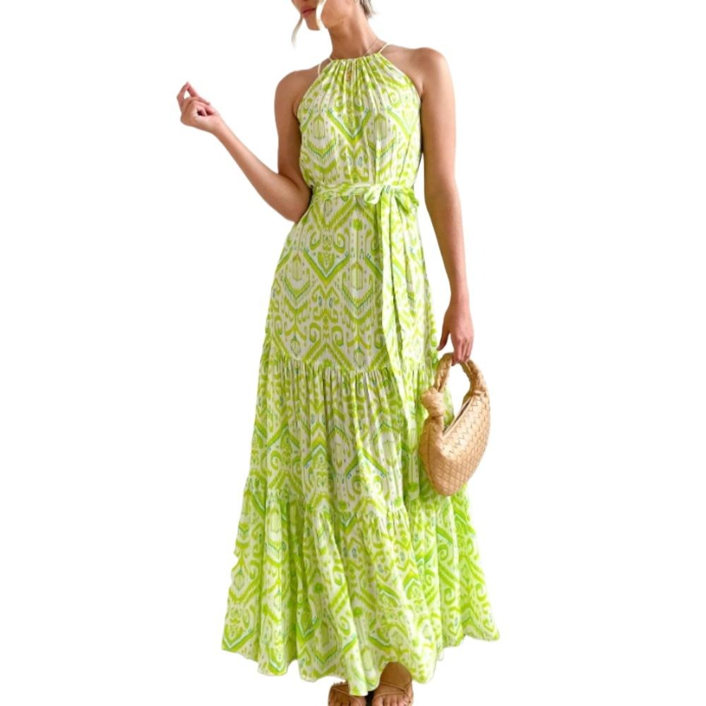 Women's 2025 Summer Boho Floral Print Tiered Casual Flowy Long Maxi Dress