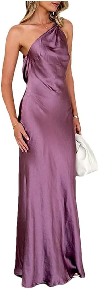 女性性感斜领带无背派对修身连衣裙春季和长连衣裙