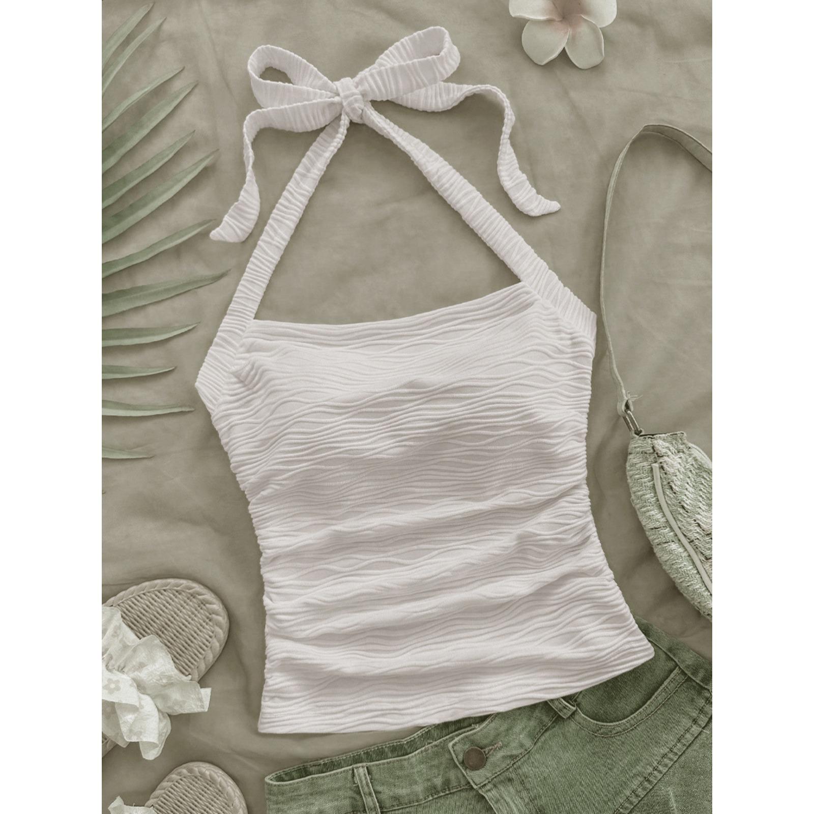 2025夏季新款欧美风小背心性感系带吊带上衣女