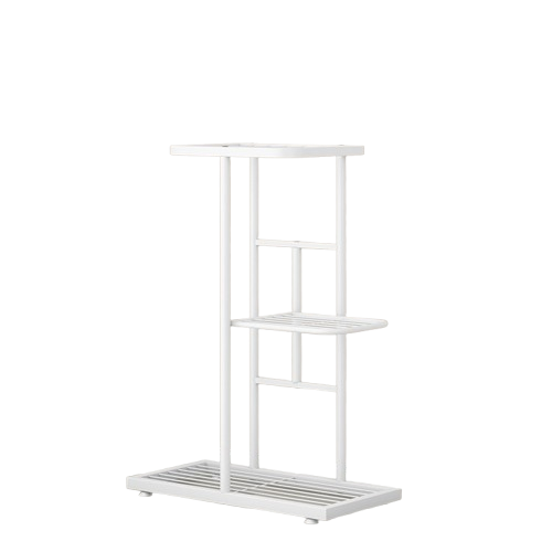 Plants Display Shelf Metal Stand Shelving Potted Flower Pot 3 Tier Indoor Outdoor Patio Garden Balcony Room Tier-White (22.6*16)
