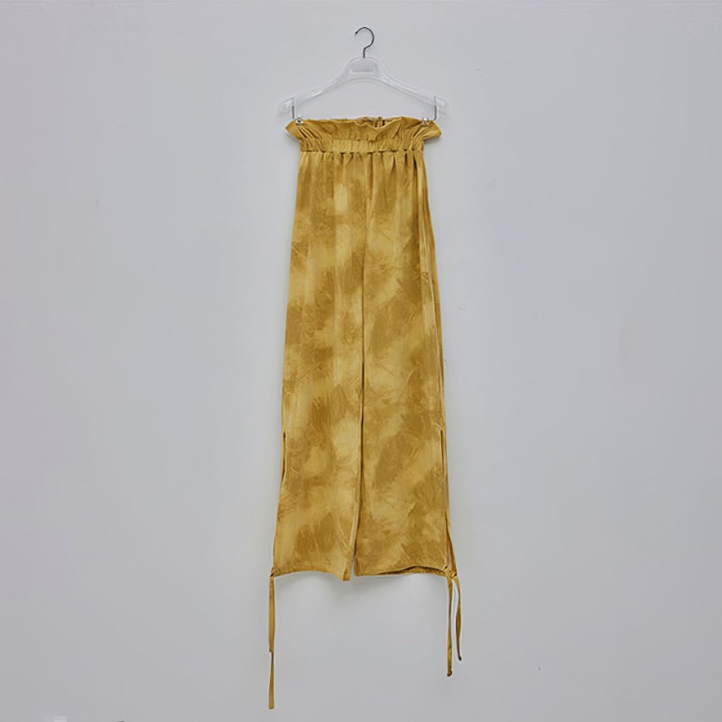 夏季泼墨印花透气瑜伽裤直筒绑带显瘦束腿休闲禅意瑜伽裤健身裤女