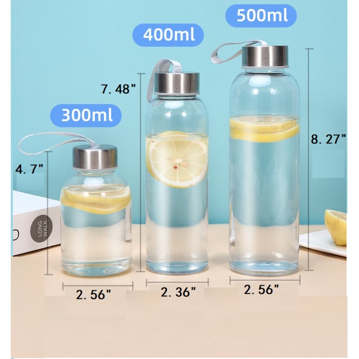 创意水瓶不锈钢盖塑料水杯户外运动水壶便携式太空杯