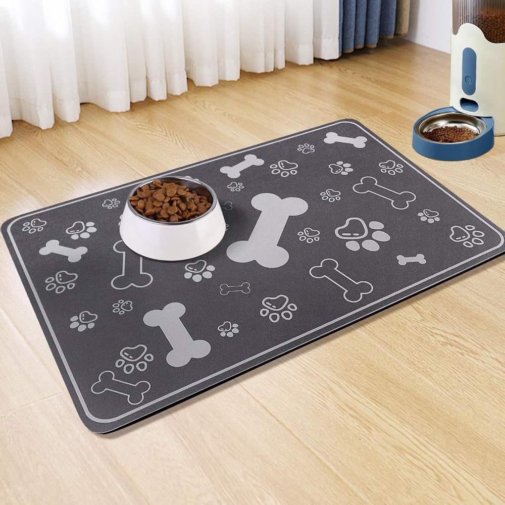 Pet Feeding Mat,Rapid Absorbent Mats for Dog Cat Food, Dog Placemat Water Bowl Mat with Rubber Backing,Messy Drinkers to Protect Floors, Pet Accessories 12