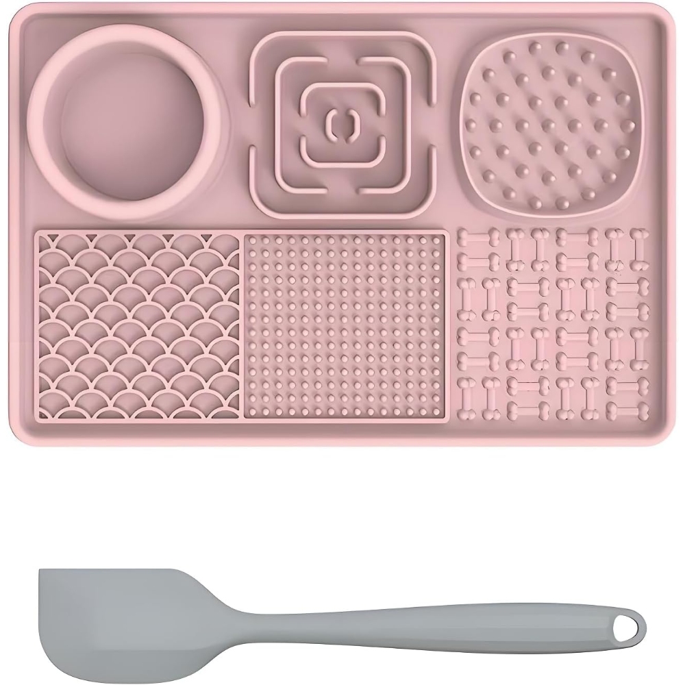 狗狗舔食垫，慢速喂食器舔食垫，带吸盘，可舔食食物和水，硅胶喂食垫，完美缓解焦虑症，适合黄油食品酸奶花生等