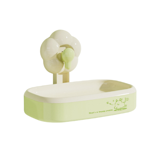 Creative Flower Suction Cup Soap Holder - Wall Mounted, No Drill, Bathroom Soap Dish with Drainage, Multi-Functional Shower Soap Box for Kitchen & Bathroom
