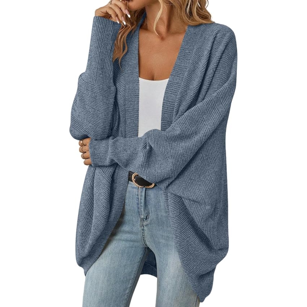 Women's Fashion Bat Sleeve Cardigan Loose Knitted Jacket Women's Cardigan Sweaters Oversized Chunky Knit Outwear