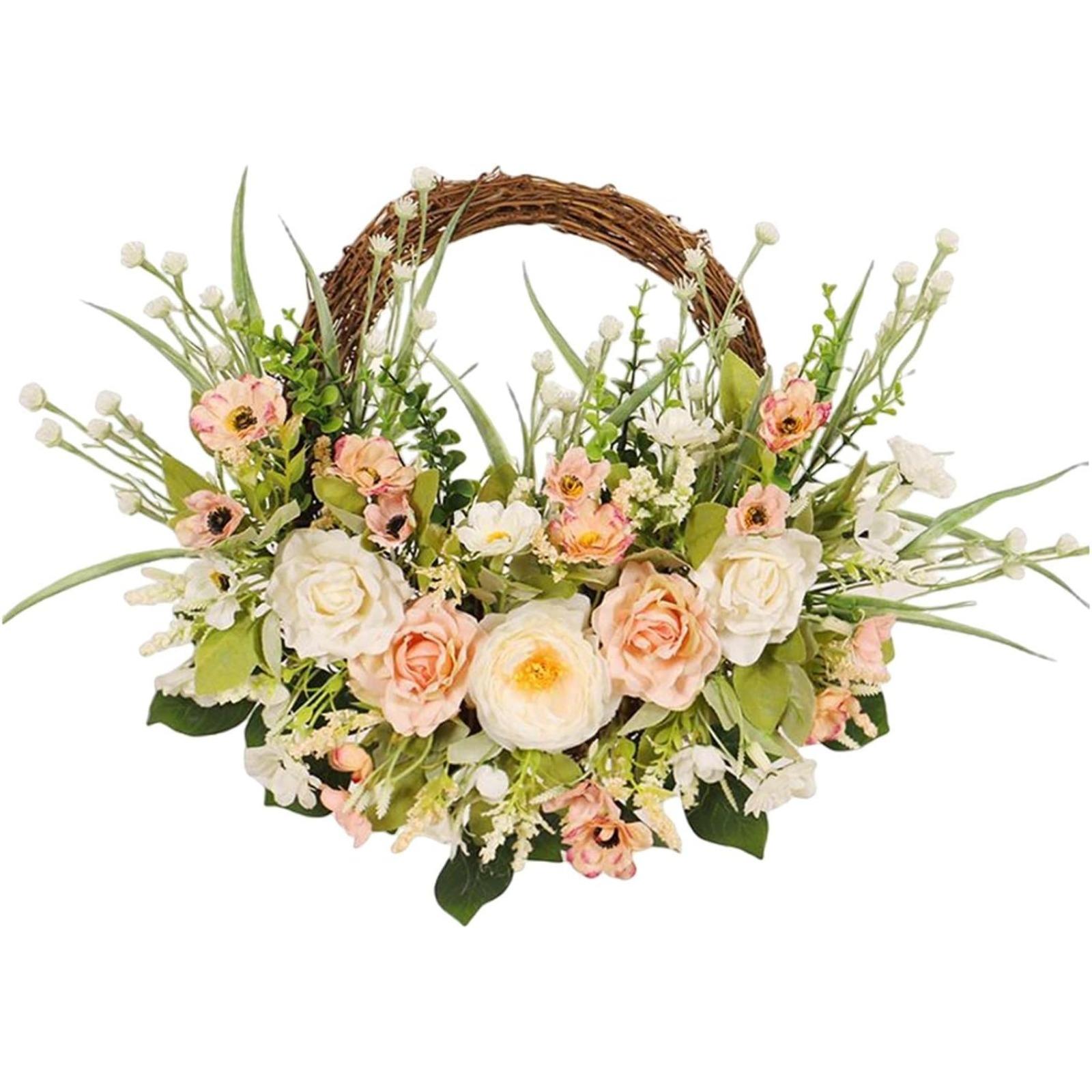 花语玫瑰樱花花环家居前门装饰门挂仿真花挂件