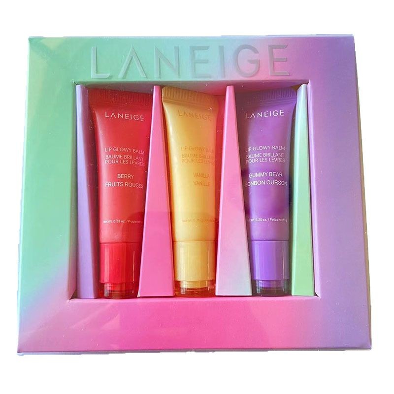 跨境爆款唇部啫喱小熊软糖，甜蜜糖果，森林玫果滋养保湿套盒三只