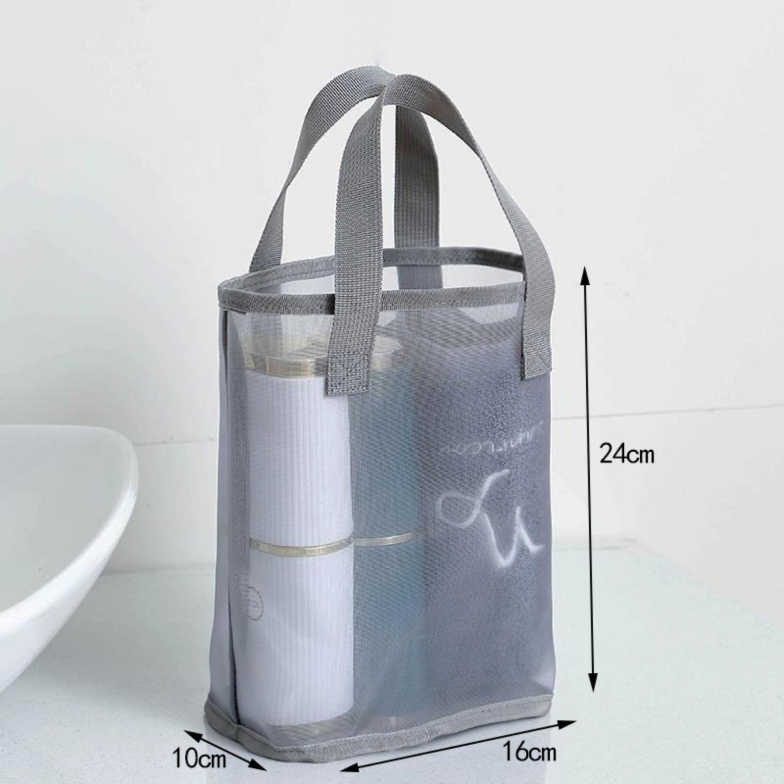 大容量简约网纱手提包网眼收纳袋女生外出手拎包化妆洗漱收纳