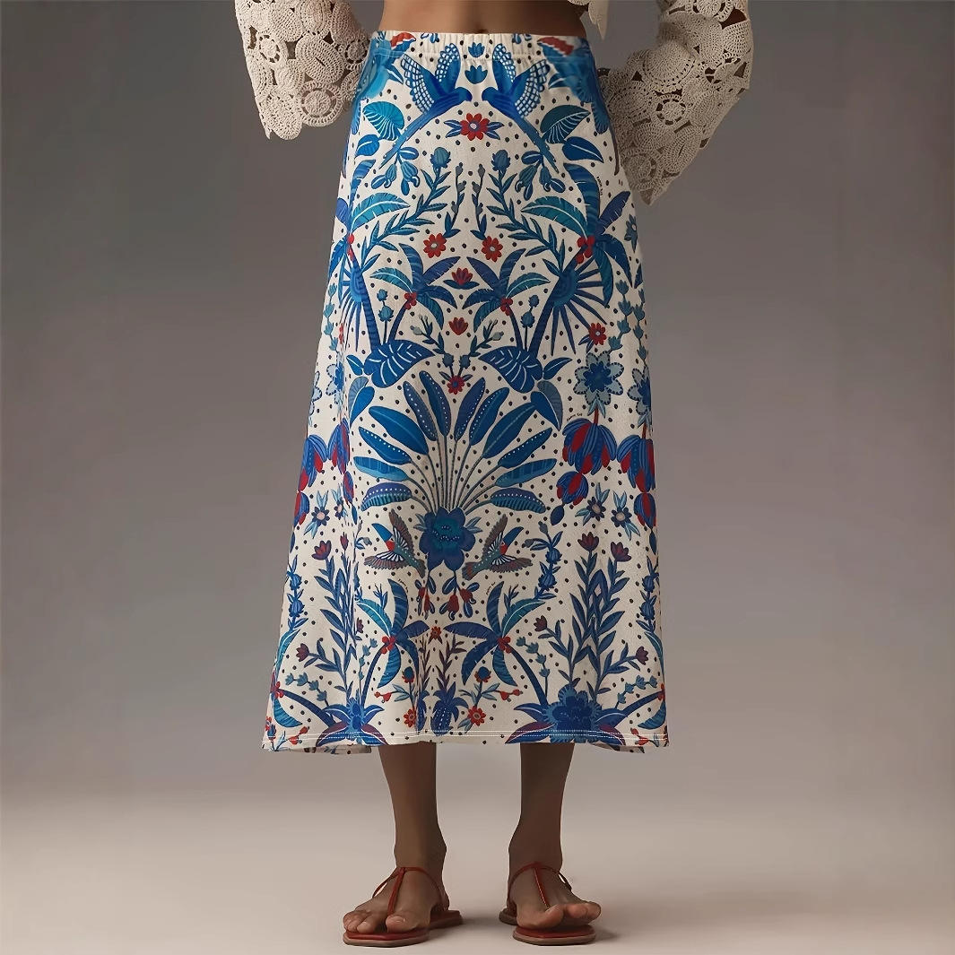 2025春夏薄款新款休闲时尚百搭印花半身裙 裙子