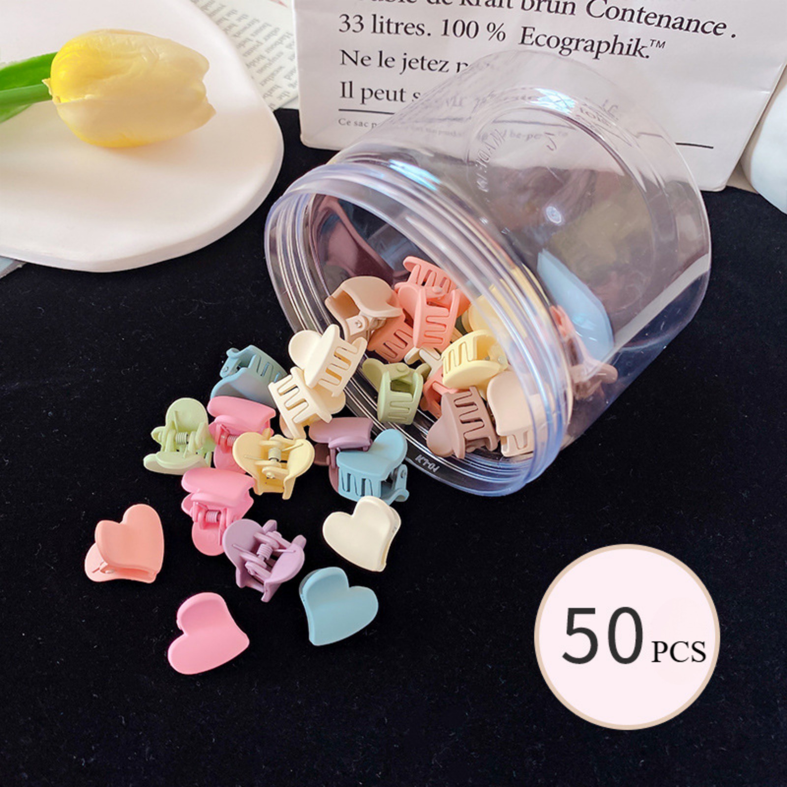 Mini Hair Clips Set - Floral & Novelty Design Hairpins (50pcs per Style)