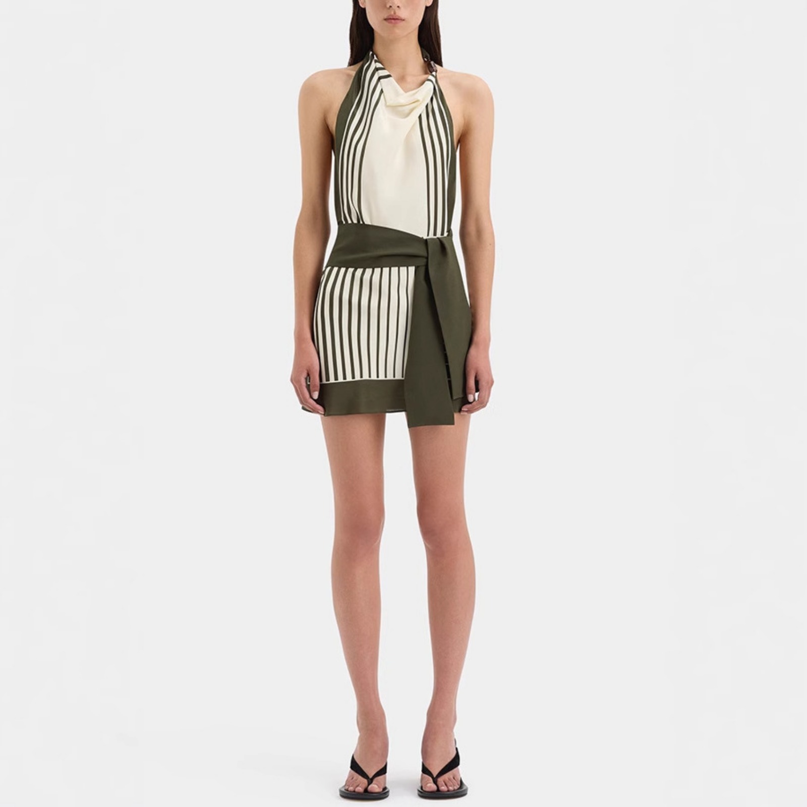 夏季性感无袖条纹迷你短裙连衣裙