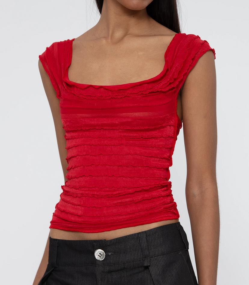 Women Going Out Smocked Tank Shirred Crop Top Fitted Sleeveless Ruched Peplum Cami Shirt Y2k Ruffle Summer Vest