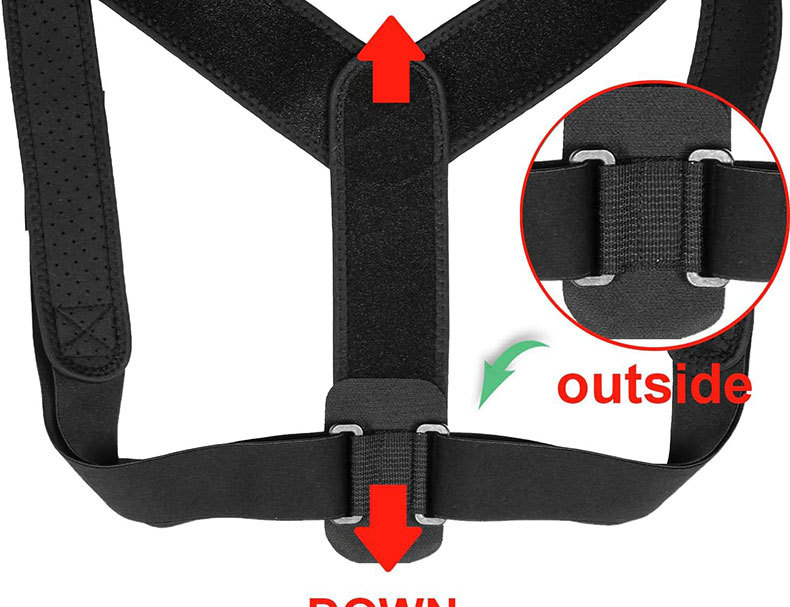 女性和男性姿势矫正器，可调节和透气的上背部支撑，背部矫直器姿势矫正器支持矫直器，提供腰部疼痛缓解