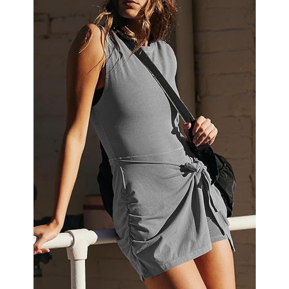 Women Bodycon Tie Mini Dress Night Out Vacation Dress