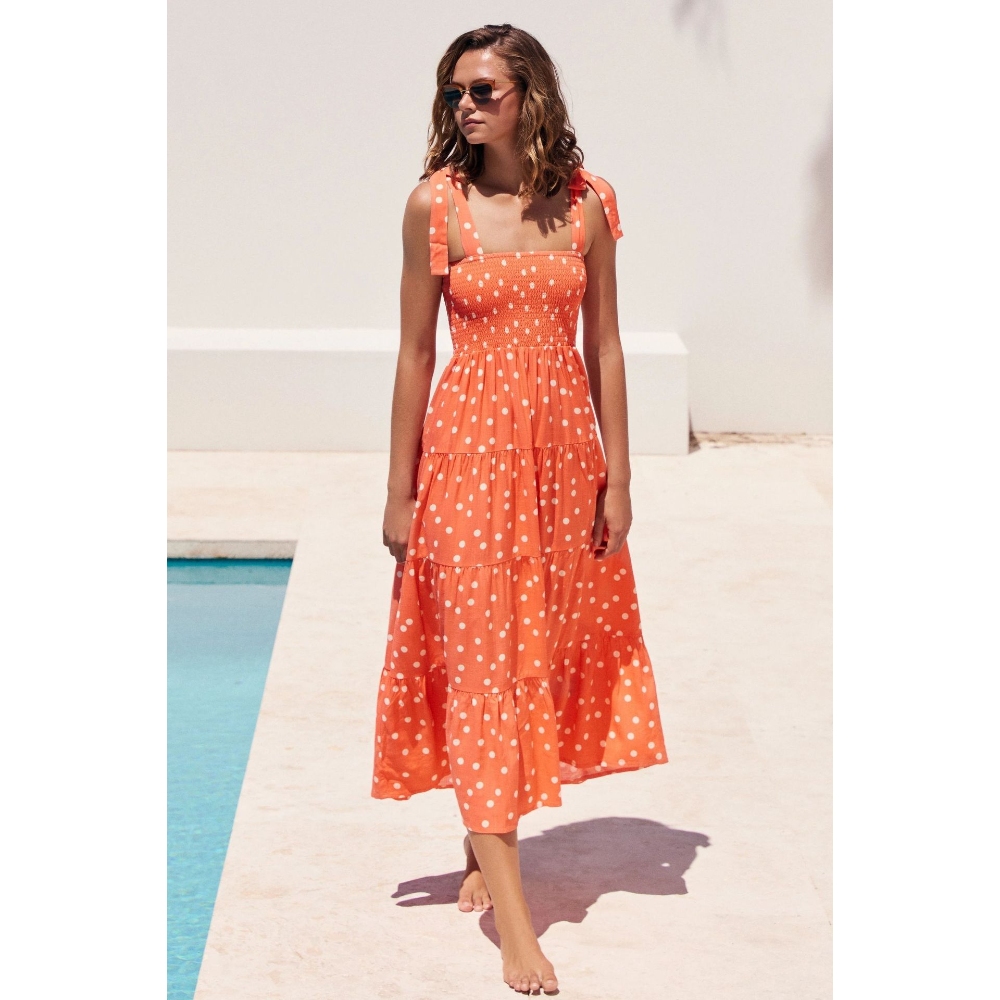 Women's 2025 Square Neck Maxi Dress Spaghetti Strap Sleeveless Ruffle Boho Flowy Long Dress Print Swing Going Out Dress Casual Work Office Beach Vacation Party Sun Dresses