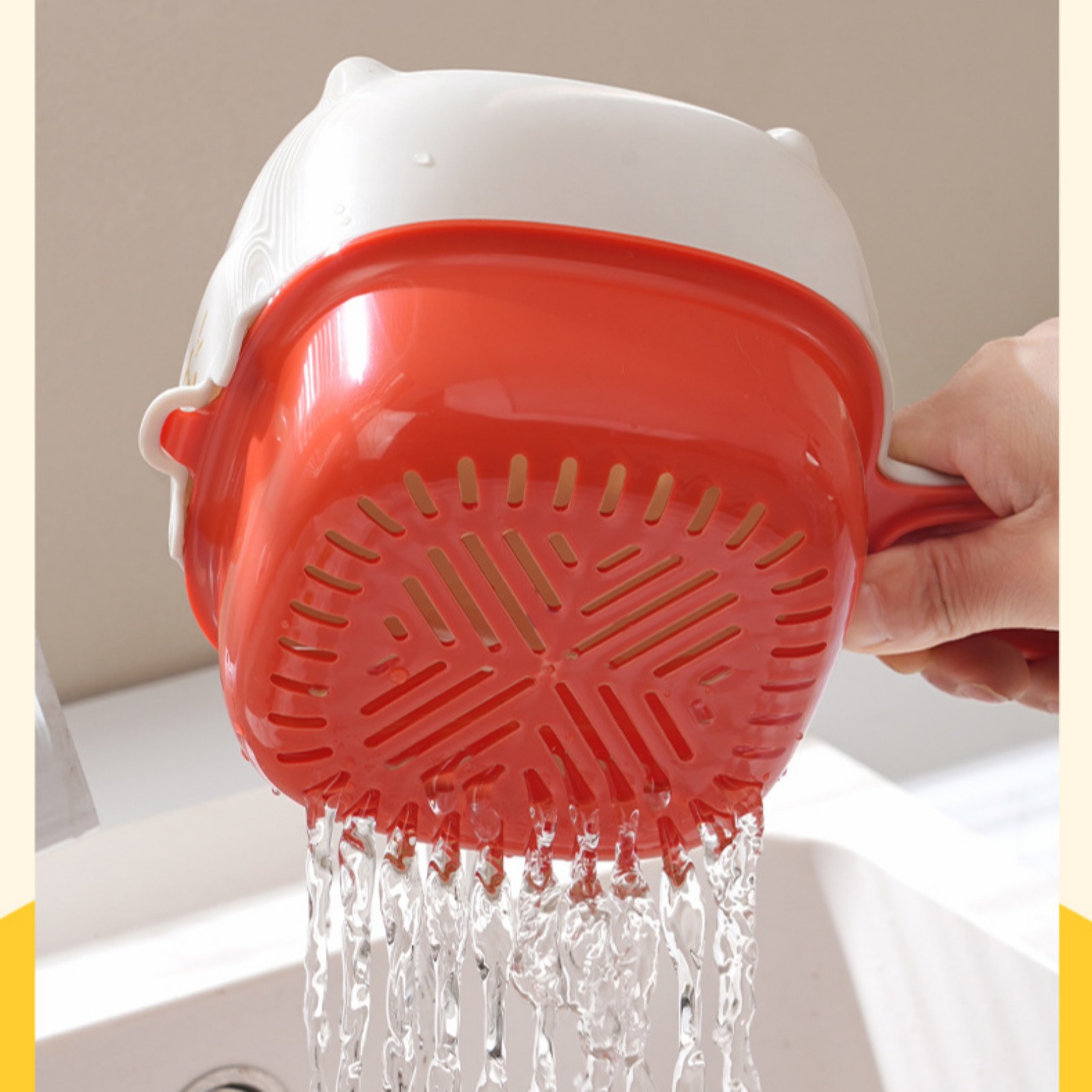 沥水篮洗水果神器双层食品级加厚多功能壁挂果盘果篮子