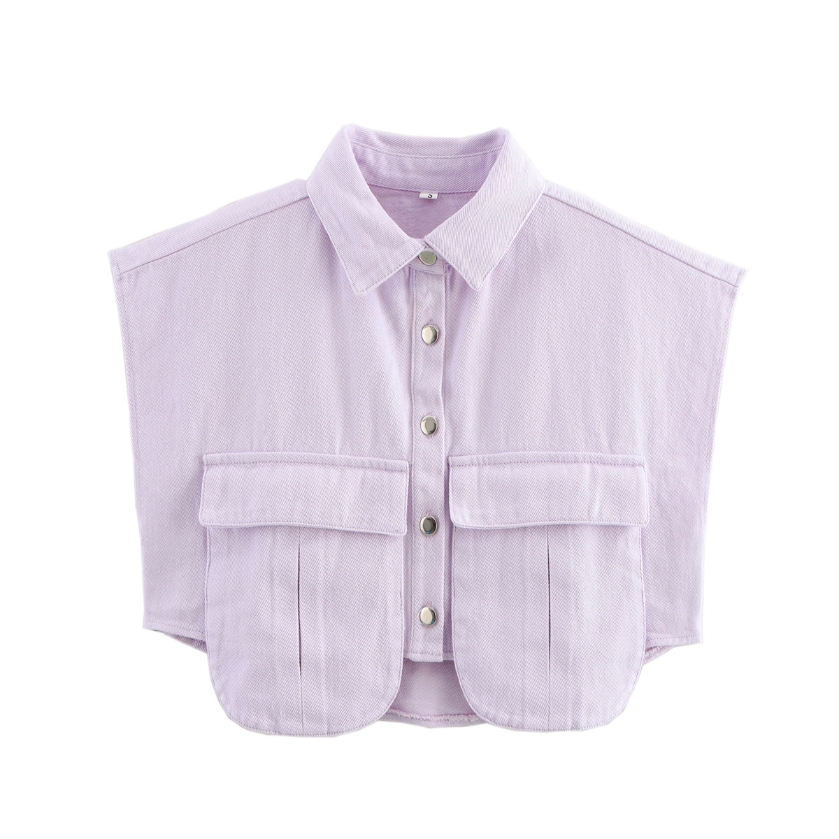 Women's Solid Color Sleeveless Polo Collar Denim Shirt Oversized Pockets Casual & Stylish