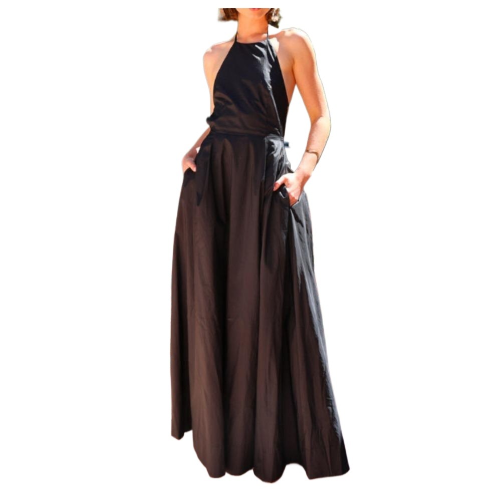 海边度假风连衣裙女夏季设计感露背绑带沙滩裙法式气质吊带裙子