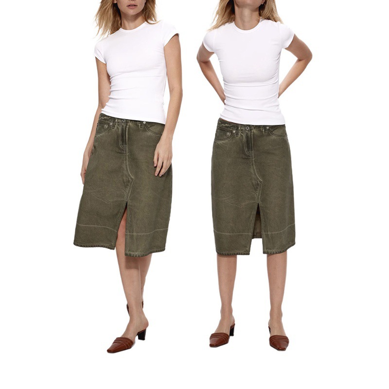 现货莫代尔正肩圆领T恤女夏季skims修身显瘦上衣美式辣妹收腰短袖