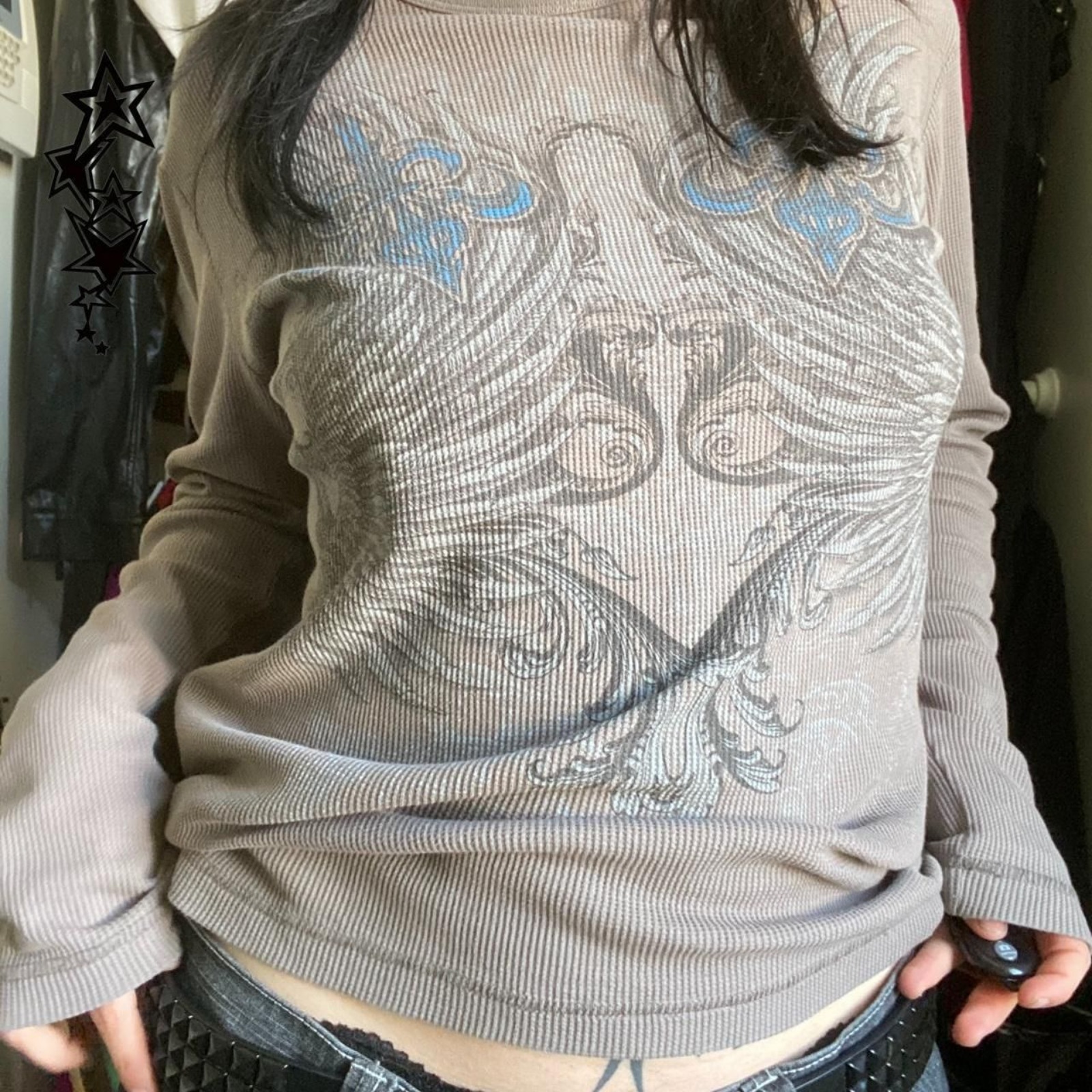 秋冬跨境新款复古风时尚女装上衣坑条印花保暖休闲女士长袖