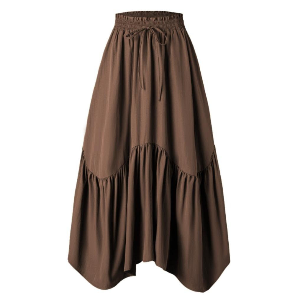 Women Boho Maxi Skirts High Waist Skirt Long Skirt with Pockets with Adjustable 2025