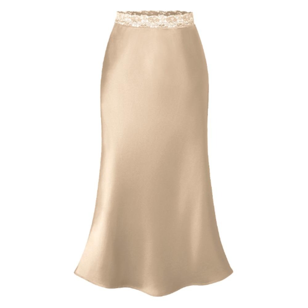 2025亚马逊跨境女装蕾丝腰缎面半身裙时尚性感松紧包臀长裙女