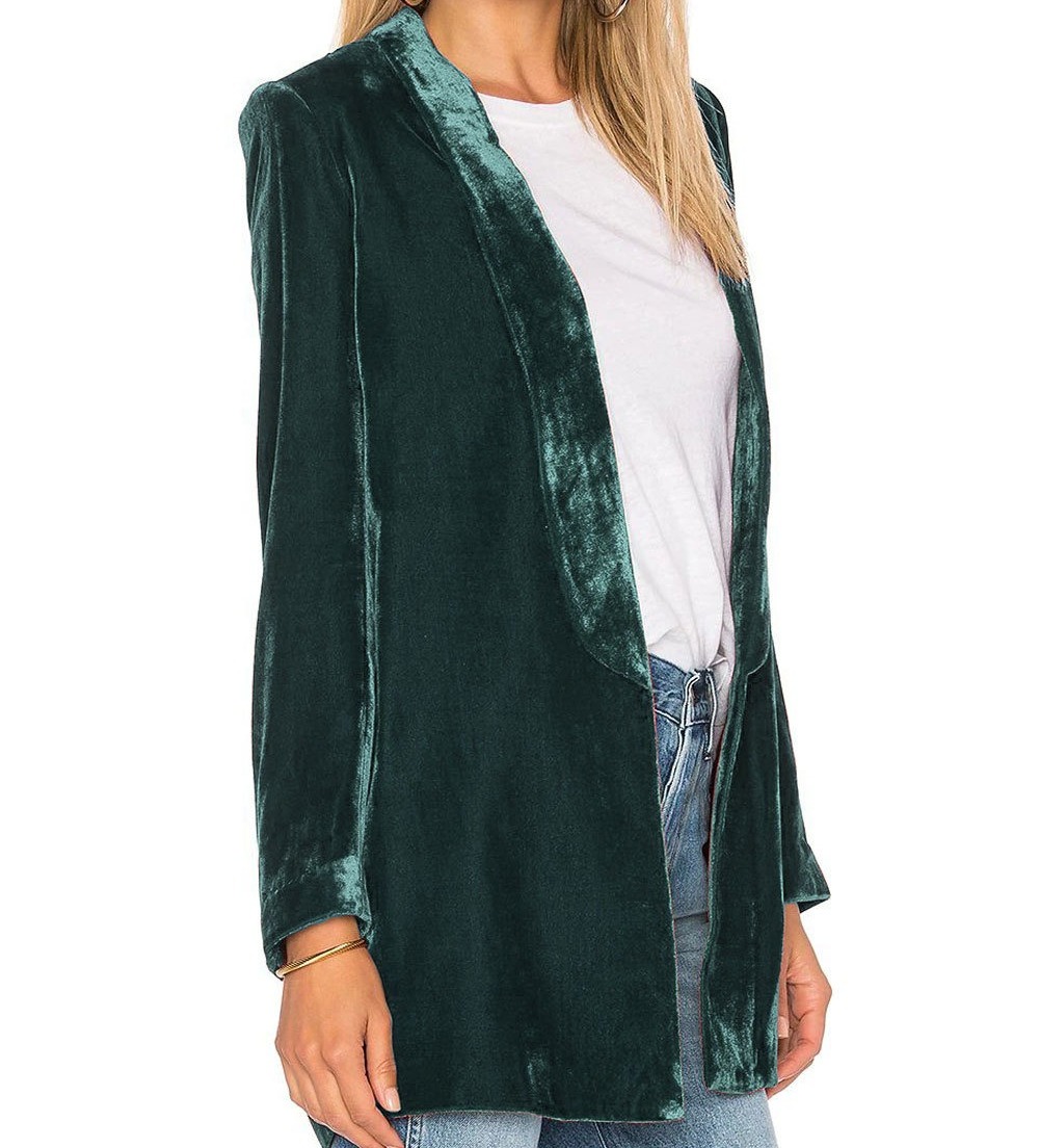 新款金丝绒西装女外套欧美修身时尚简约休闲百搭开衫外套