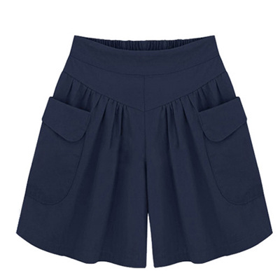 Women's Summer Wide-Leg Shorts Flowy Culotte Hot Pants with Side Pockets Versatile Casual & Beach Skort