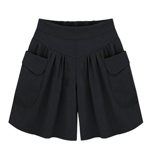 Women's Summer Wide-Leg Shorts Flowy Culotte Hot Pants with Side Pockets Versatile Casual & Beach Skort