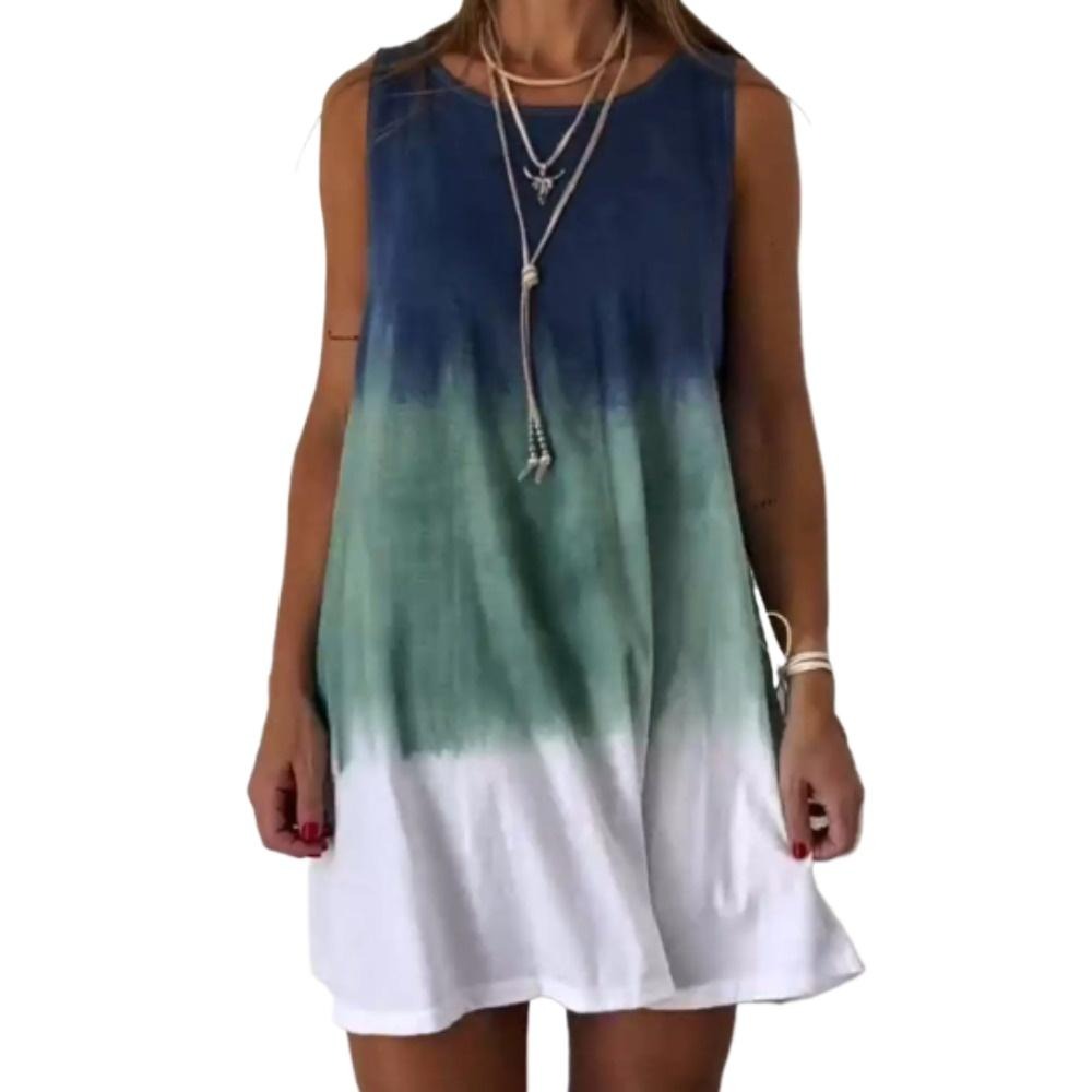 Women Tank Tops Casual Summer Fashionable Tie Dyed, Sleeveless and Simple Vacation Dress
