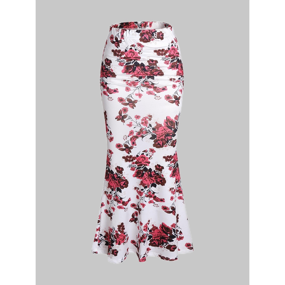 2025欧美新款印花半身裙鱼尾裙印花鱼尾裙豹纹印花不定位印花女