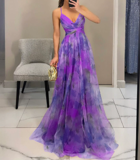 Womens Sexy Wrapped Chest Sleeveless Floral Print Mesh See Through Strap Long Dress Vacation Dress