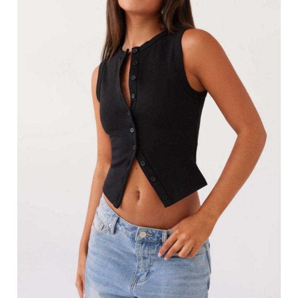 Womens  Tops Summer Spring Tank Sexy Crop Cute Y2K Button Down T Shirts Fashion Clothes 2025