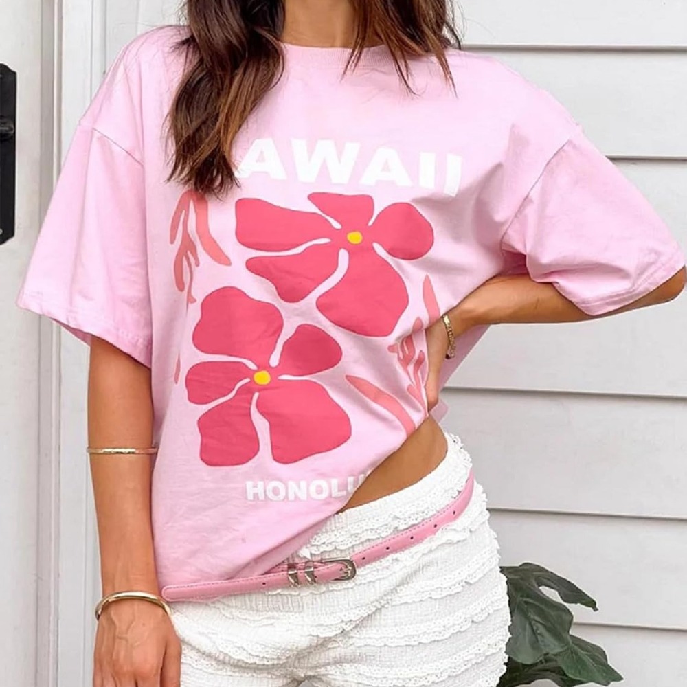夏季女士新款印花休闲圆领T恤