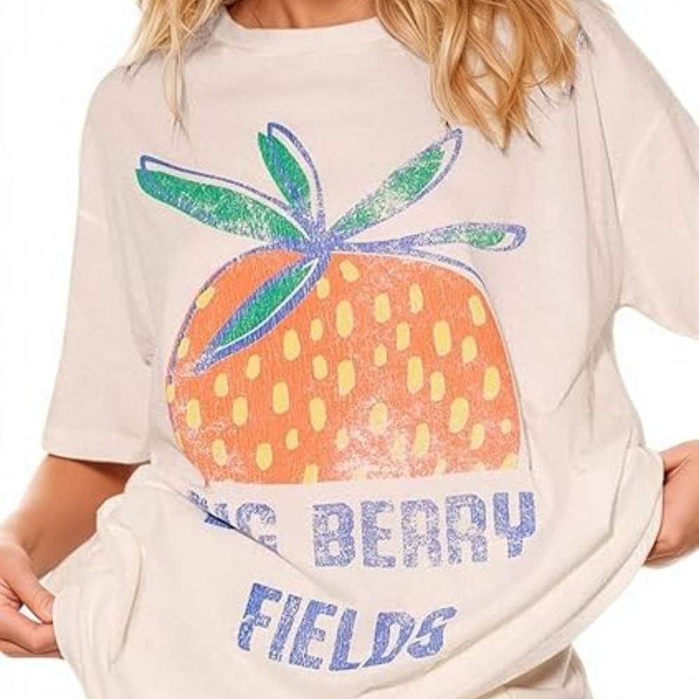 Women's New Summer Printed Casual Crewneck T-Shirt Trendy Short Sleeve Graphic Top