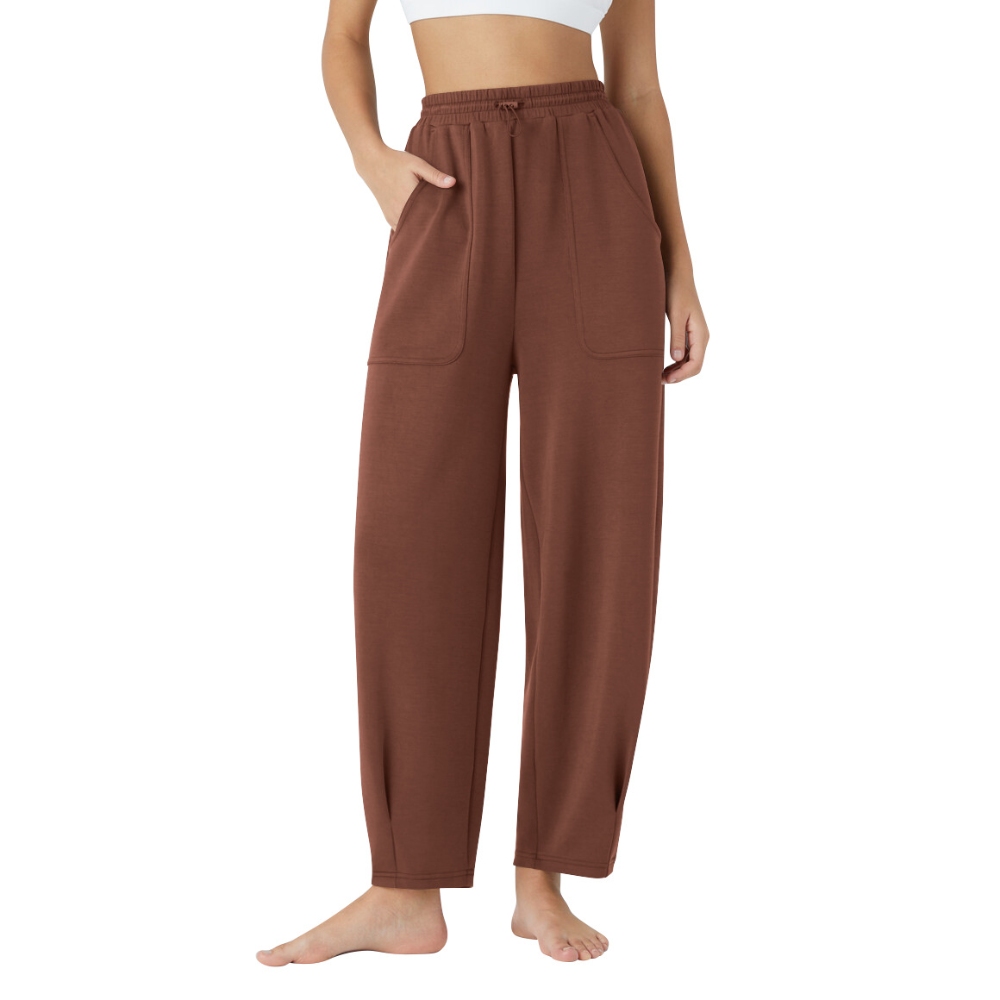 Women's Trendy Casual Solid Color Baggy Wide Leg Pants  High Waisted Drawstring Waist Harem Pants with Pockets, Slim Fit Track Pants Jogger Sweatpants for Streetwear, Workout & Daily Life