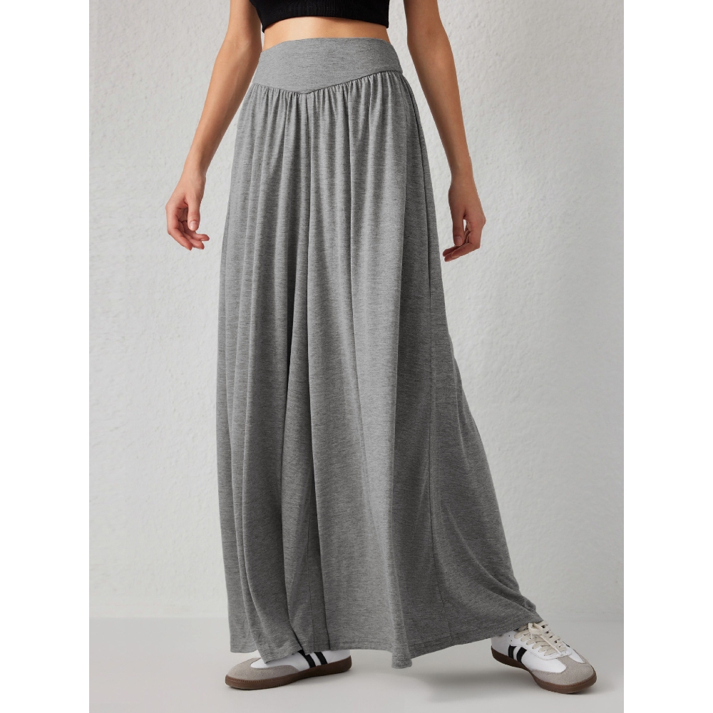 Women's Summer Wide Leg Palazzo Pants Flowy Elastic High Waisted Loose Fit Dance Pants for Dance Practice, Daily Wear & Casual Outings, Y2K Trendy Stretchy Solid Color Relaxed Long Trousers