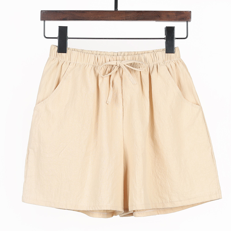 Women's Summer Linen Cotton Wide Leg Shorts Plus Size High Waist Loose Casual Athletic Shorts