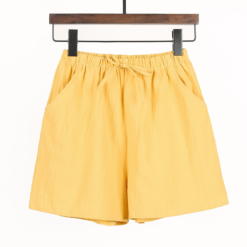 Women's Summer Linen Cotton Wide Leg Shorts Plus Size High Waist Loose Casual Athletic Shorts