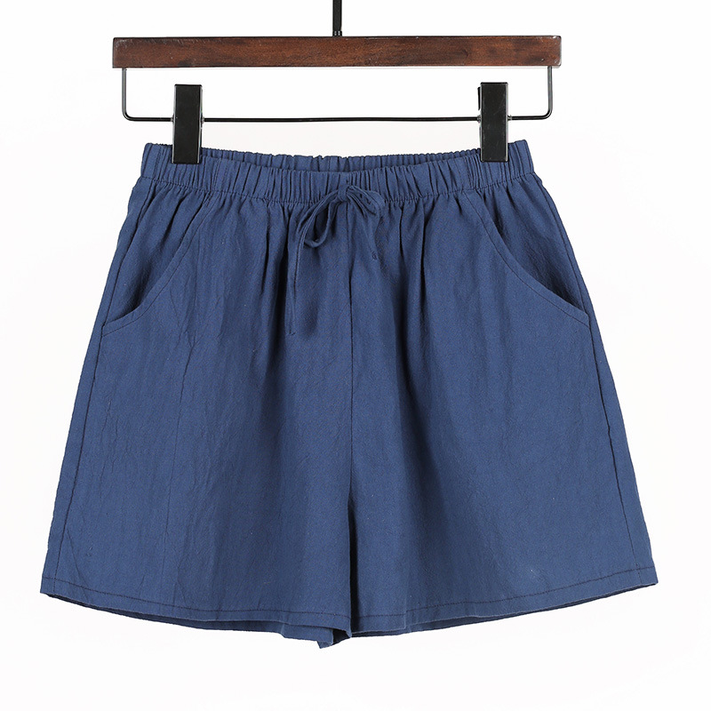 Women's Summer Linen Cotton Wide Leg Shorts Plus Size High Waist Loose Casual Athletic Shorts
