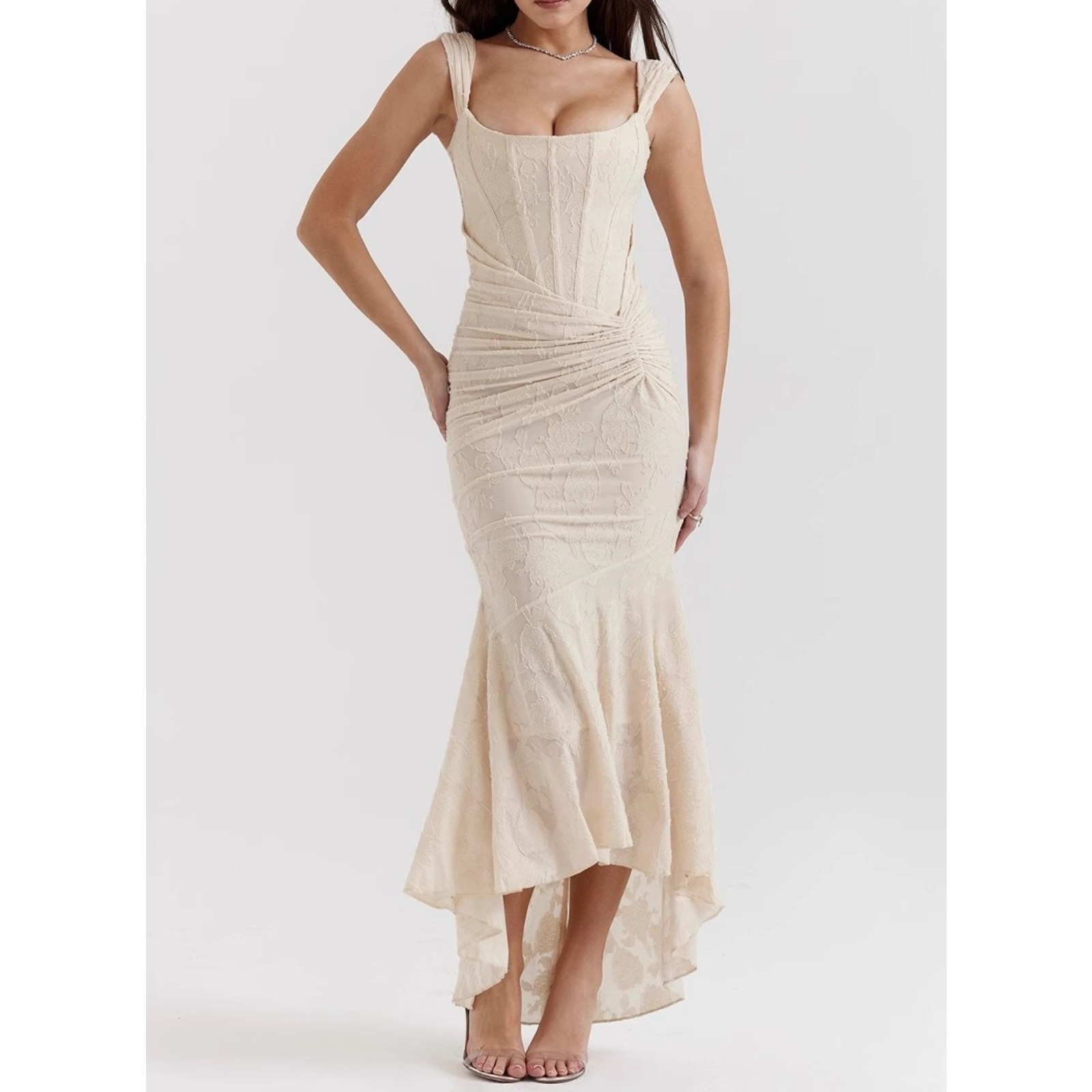 2025 Women's Off-Shoulder Corset Mermaid Evening Gown Asymmetrical Hem Sexy Formal Dress Bustier Tailored Prom Party Gown