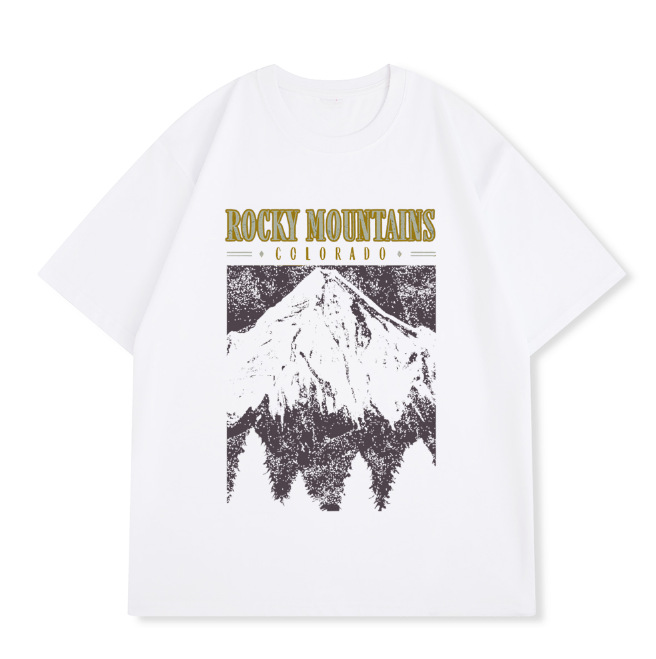 Women's Summer New Breathable Comfortable Loose Plus Size T-Shirt Casual Letter Mountain Print